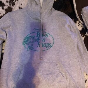 Bass Pro Shops Light Gray Hoodie with Green Logo